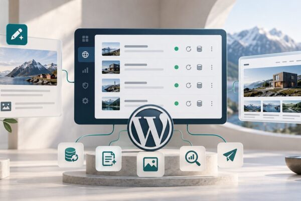 Illustrasjon av WordPress-nettsteder styrt fra Corporate Panel
